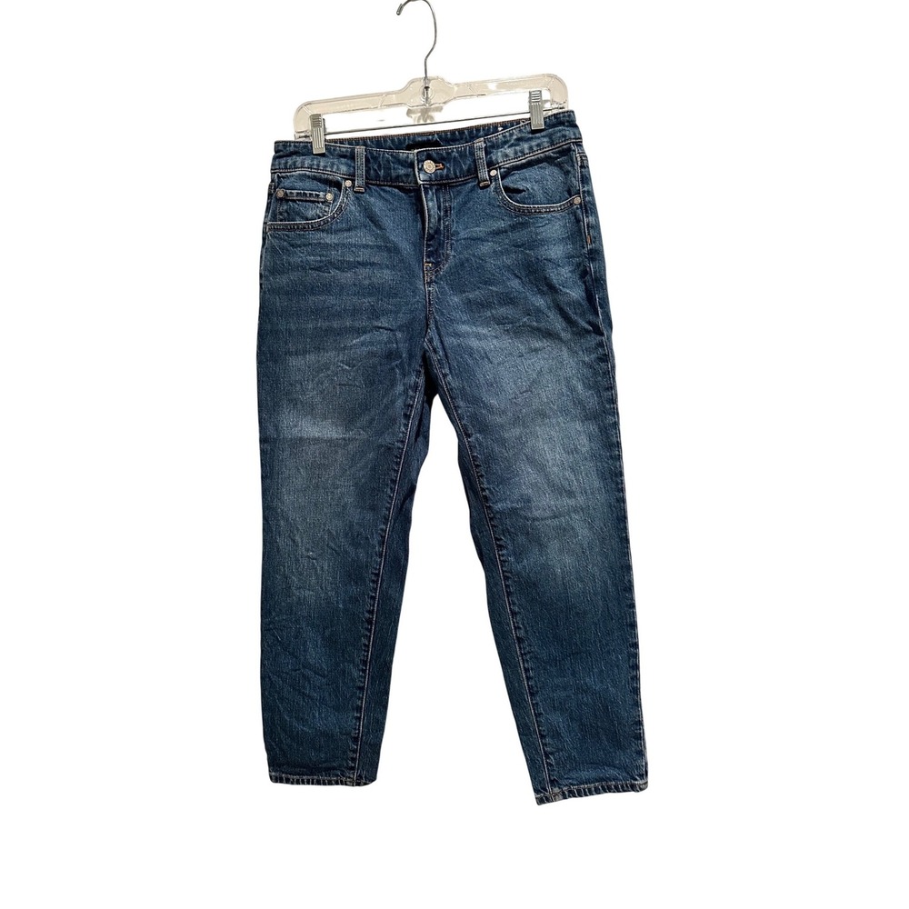 Talbots Everyday Relaxed Jean 4P Bristol Wash Blue Denim Stretch Petite Crop
